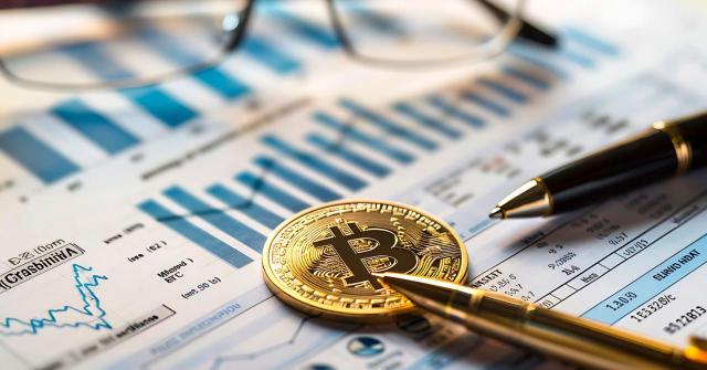 Criptoactivos: tratamiento contable bajo NIIF y FASB Criptoactivos y contabilidad: diferencias entre NIIF y otros marcos. Imagen de un bitcoin junto a unos bolígrafos y unas gráficas